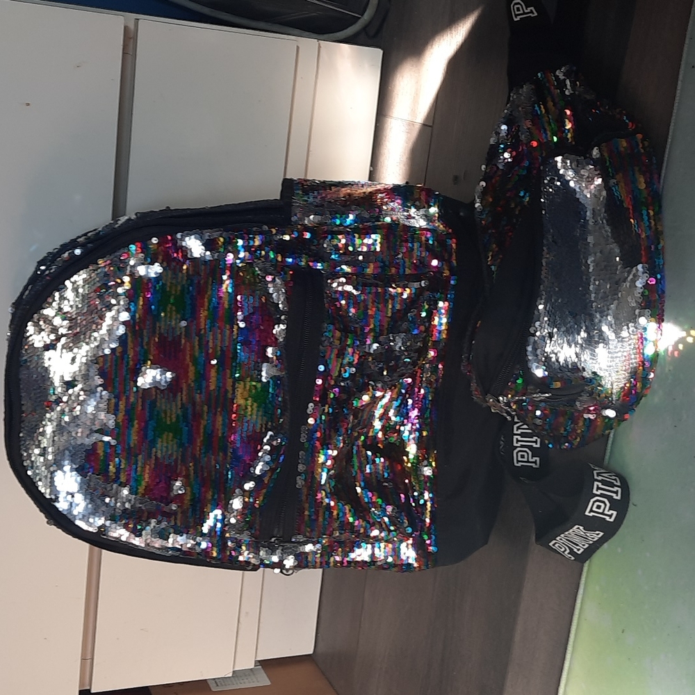 PINK Victorias Secret Rainbow Backpack & Fanny Pack